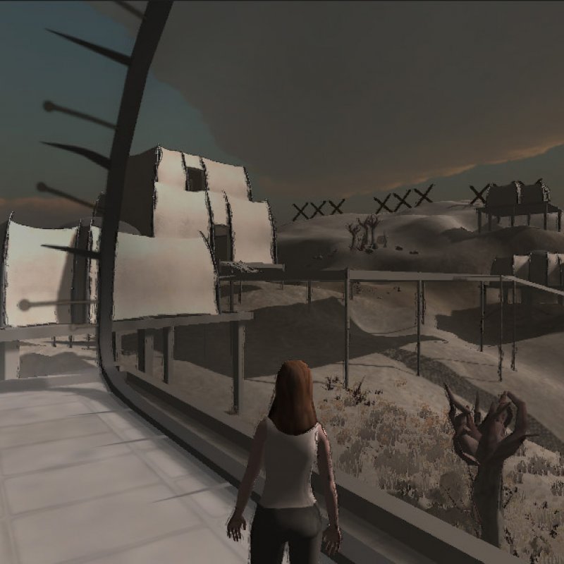 Animation of female figure in dark setting