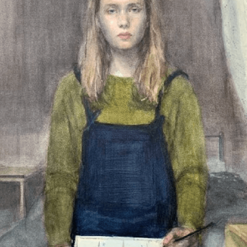 Portrait of a girl painting by Falmouth University Drawing student