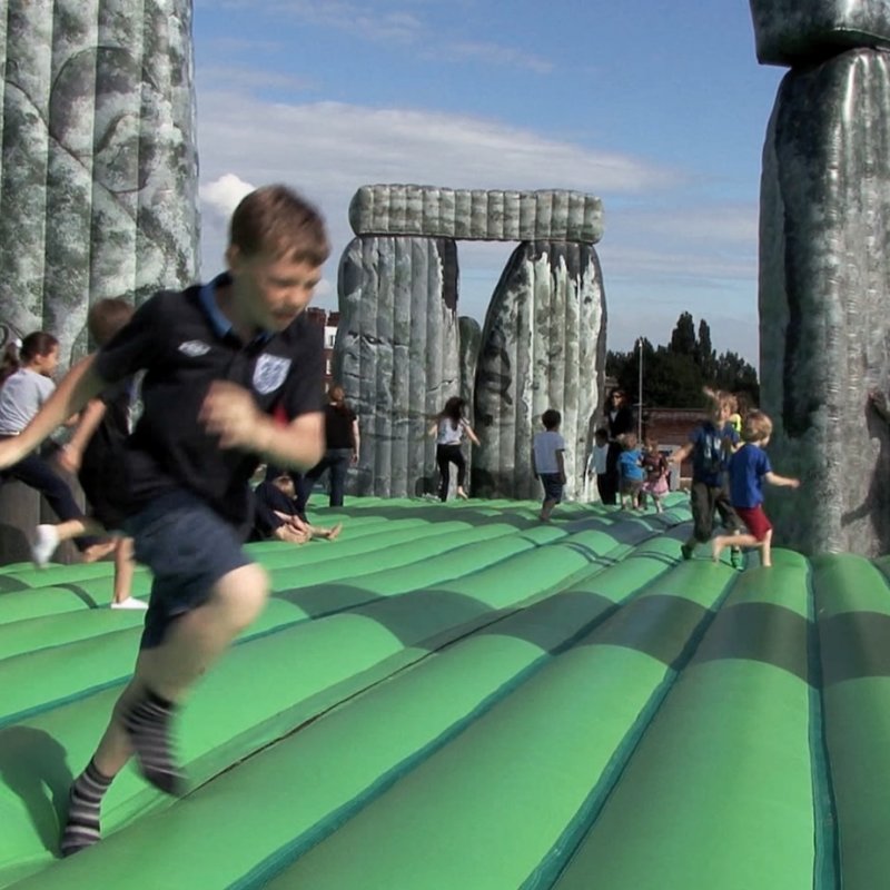 Children on bouncy castle