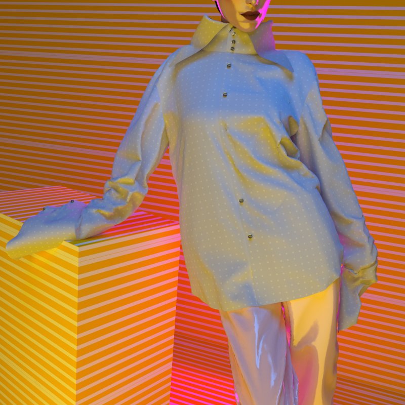 Digital clothing image of over-sized suit