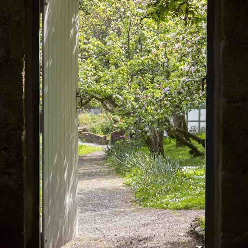 Open door to the Orchard at Penryn campus