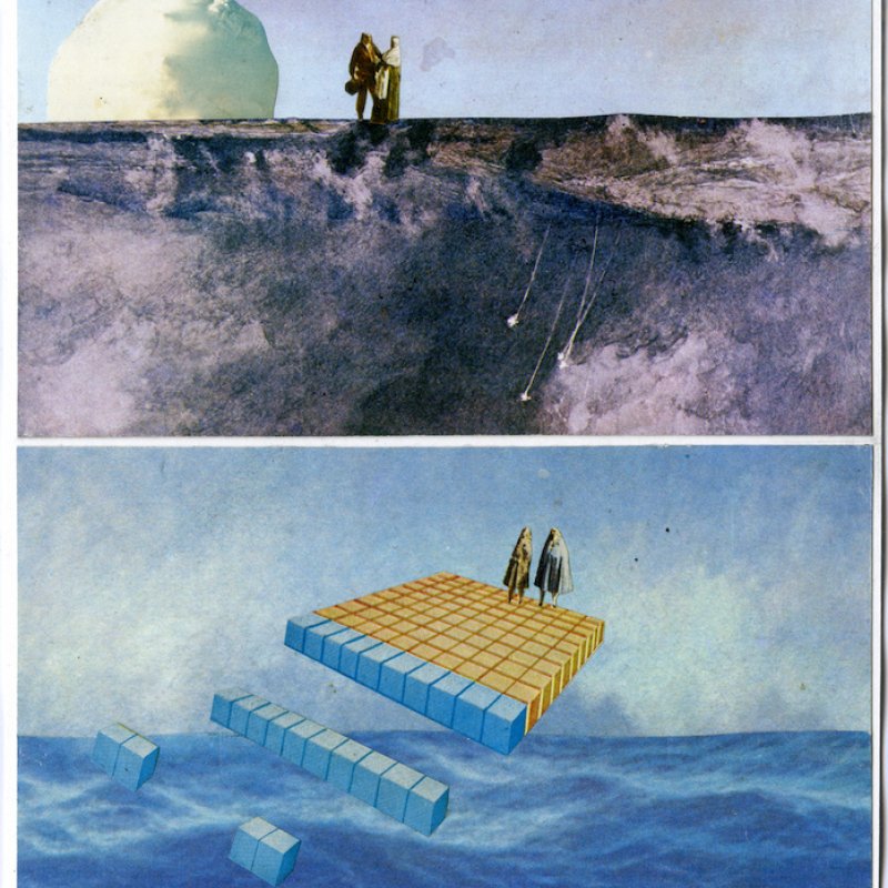 Diptych artwork of people on water