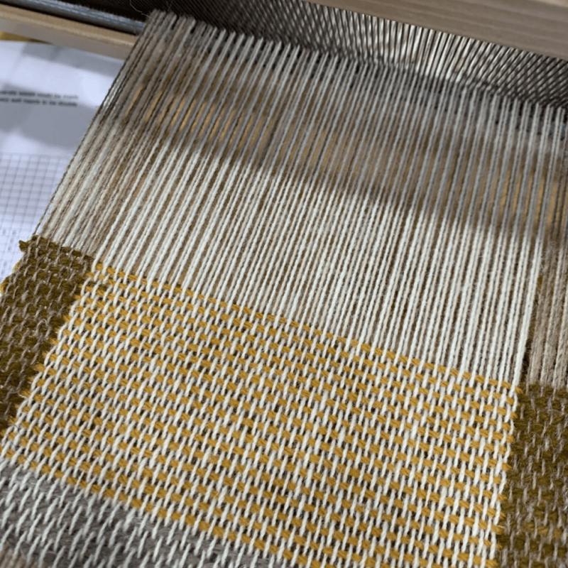 Brown weaved fabric by Falmouth University Textiles student