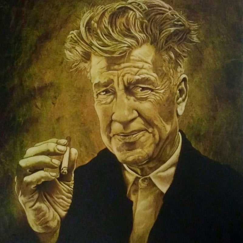 Painting of a man smoking