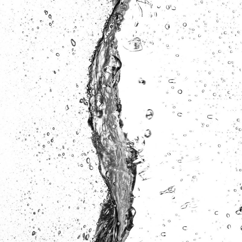 Grey image of water falling