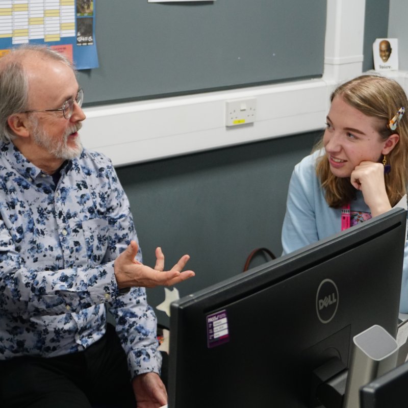 Peter Lord with students