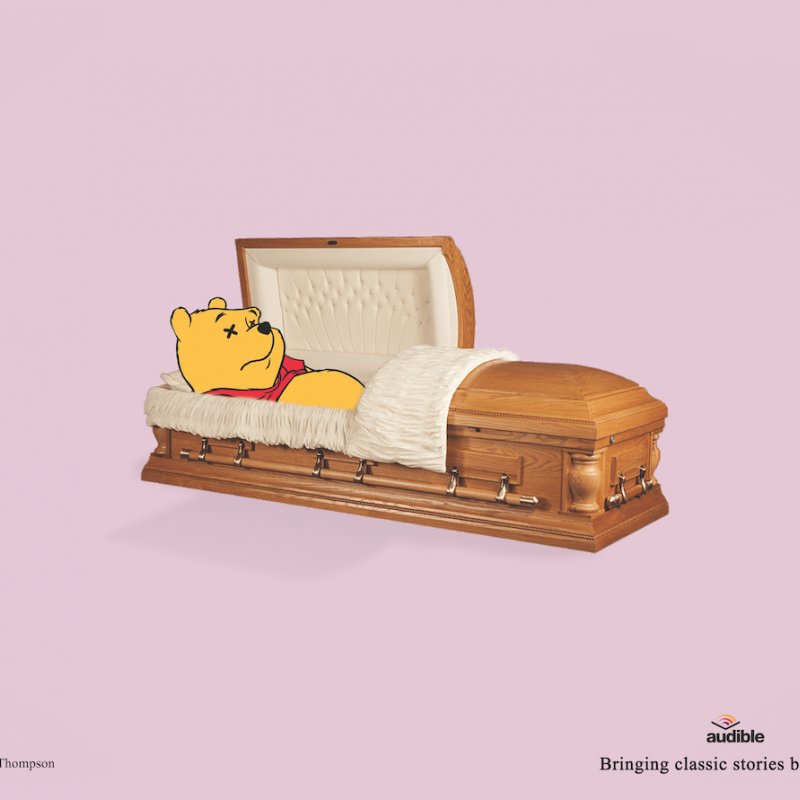 Winnie the Poo in a coffin