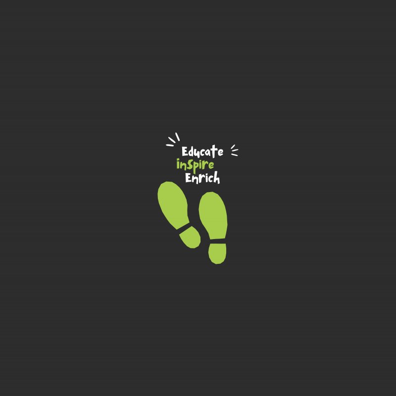 Shoe print with text