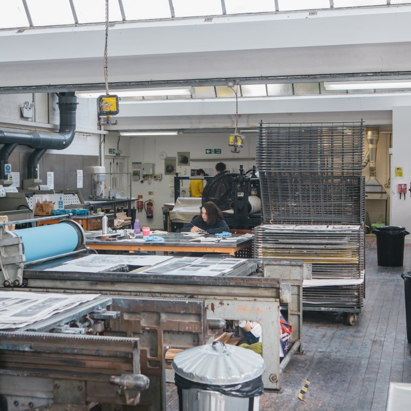 Printmaking studio at Falmouth University