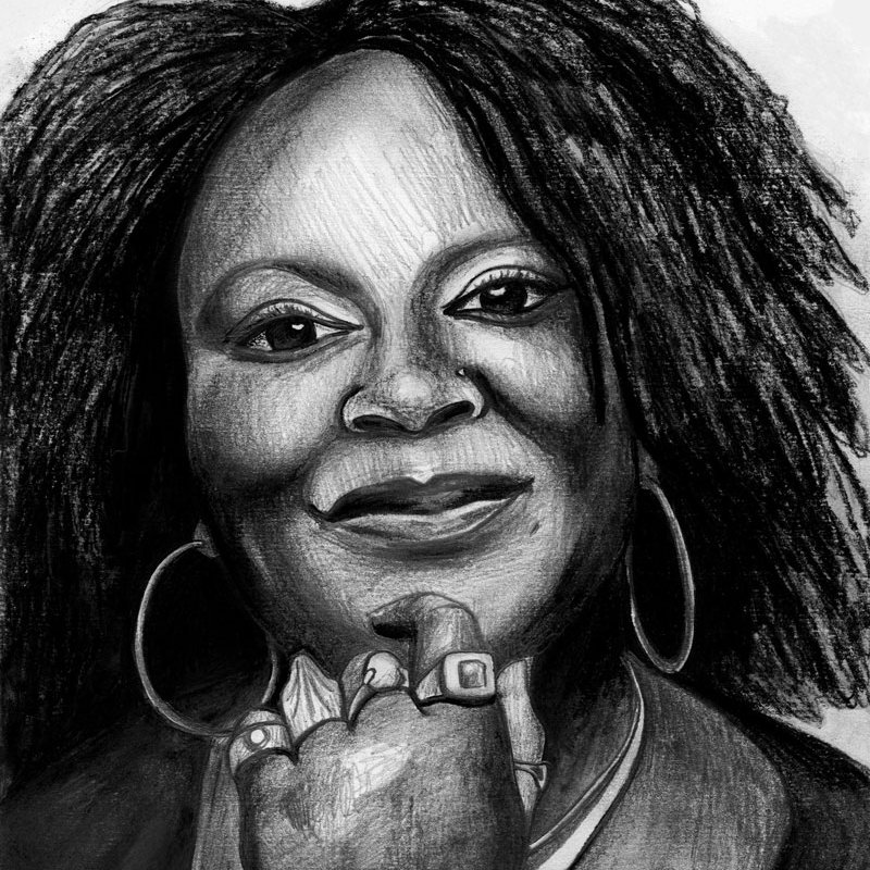 Black and White Drawing of Candance Cary Williams