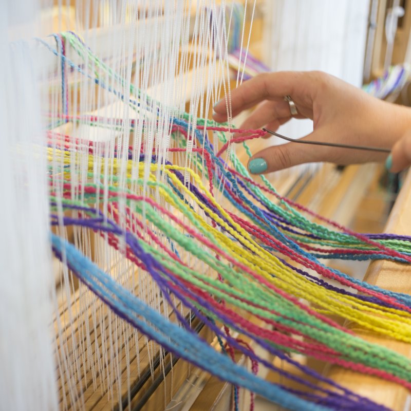 Student working at the Fashion & Textiles Institute