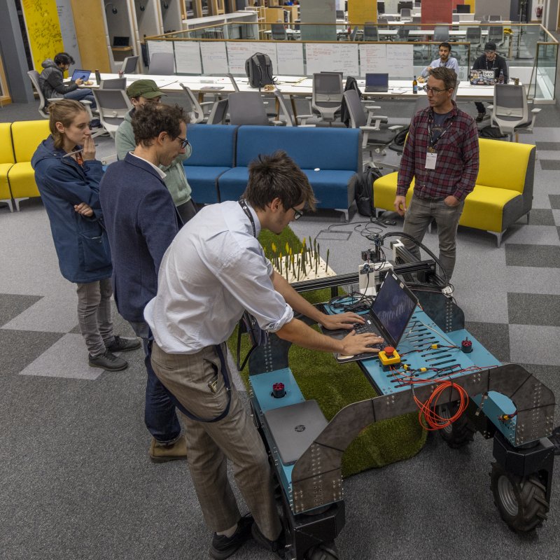 Robotics Hackathon group at work