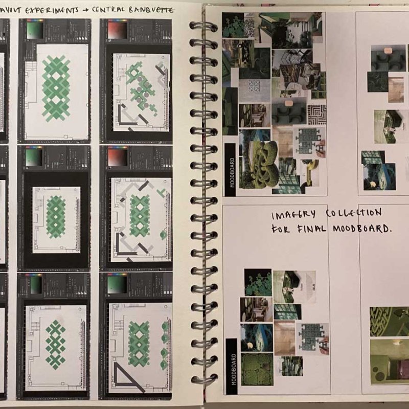 An interior Design student's sketchbook