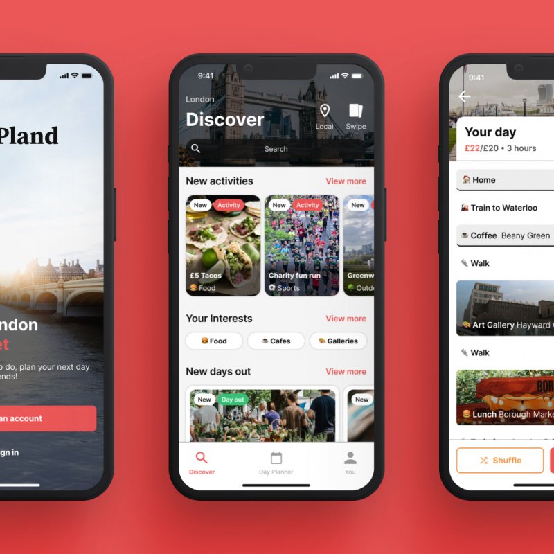 Images of an app designed by the student 