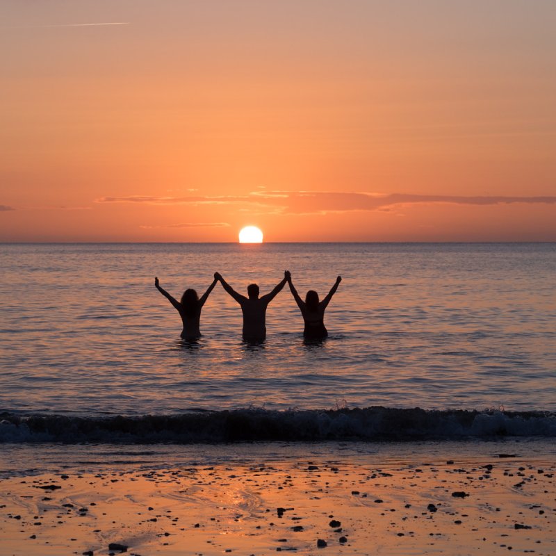 Students swimming at Gylly