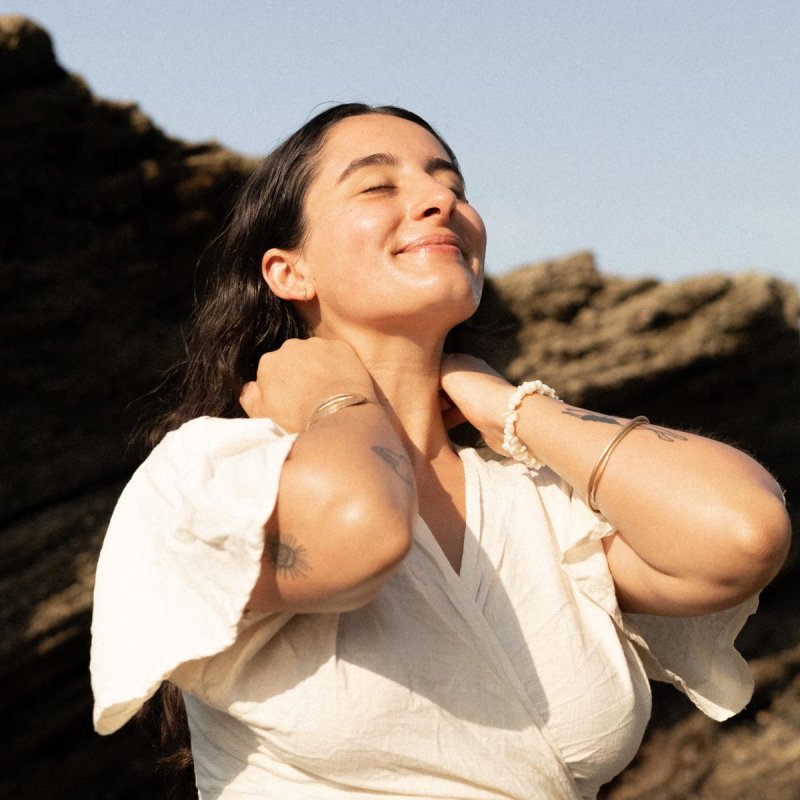 Photograph of a young woman in the sun