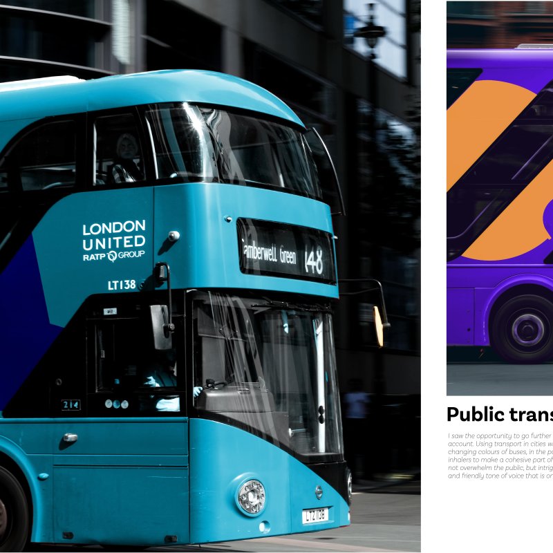 Advert on bus for campaign by Graphic Design student