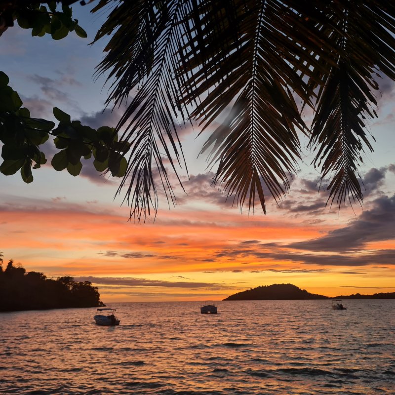 Looking out to sea at sunset in Madagascar