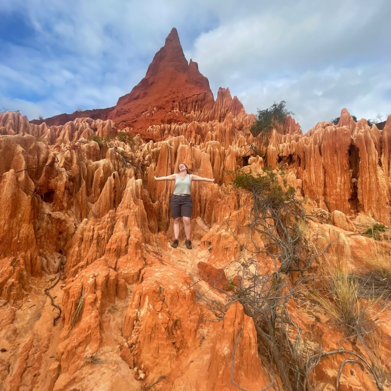 Student hiking in Madagascar