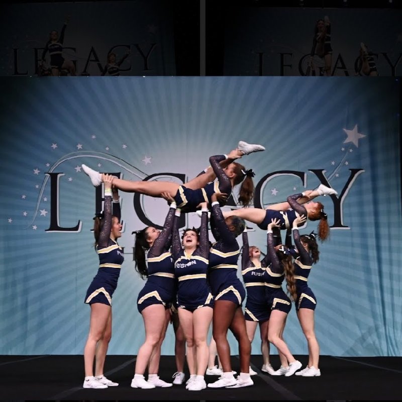 Falmouth University cheerleading club performing at an event