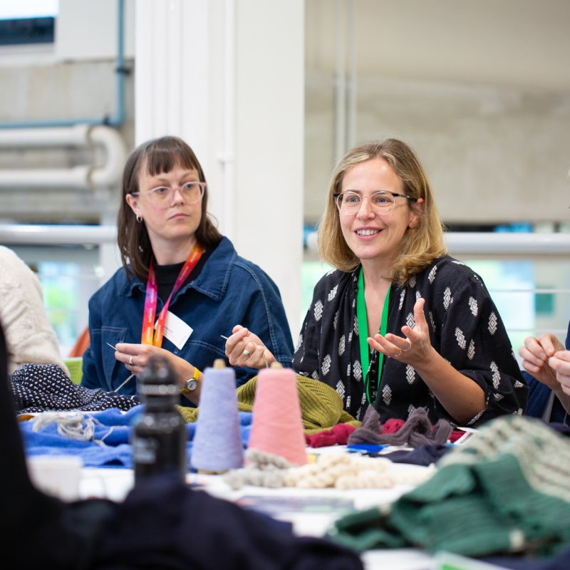 Women in a garment mending workshop