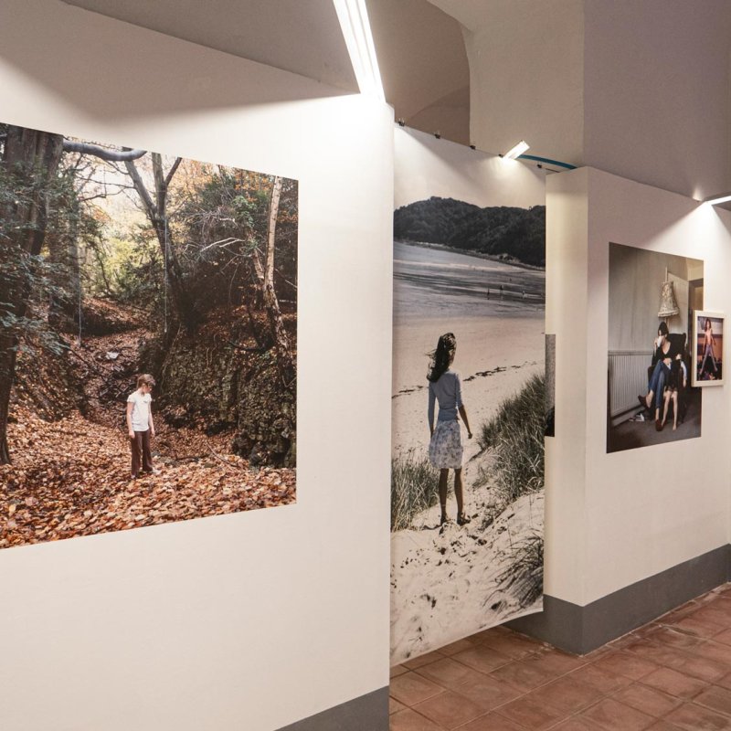 Exhibition display of Colin Pantall's photographs