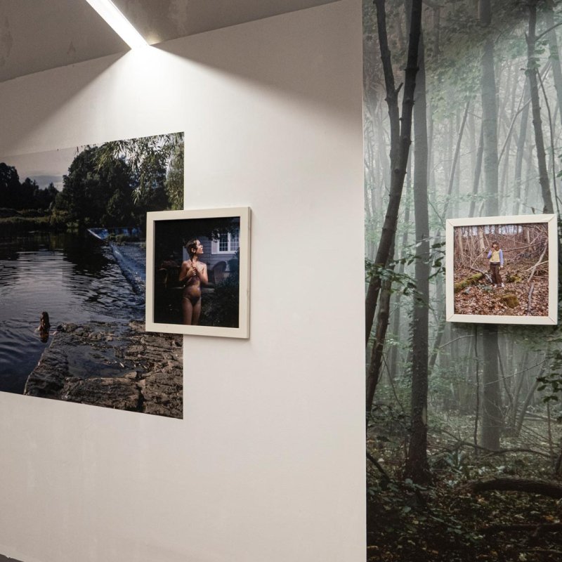 Exhibition display of Colin Pantall's photographs