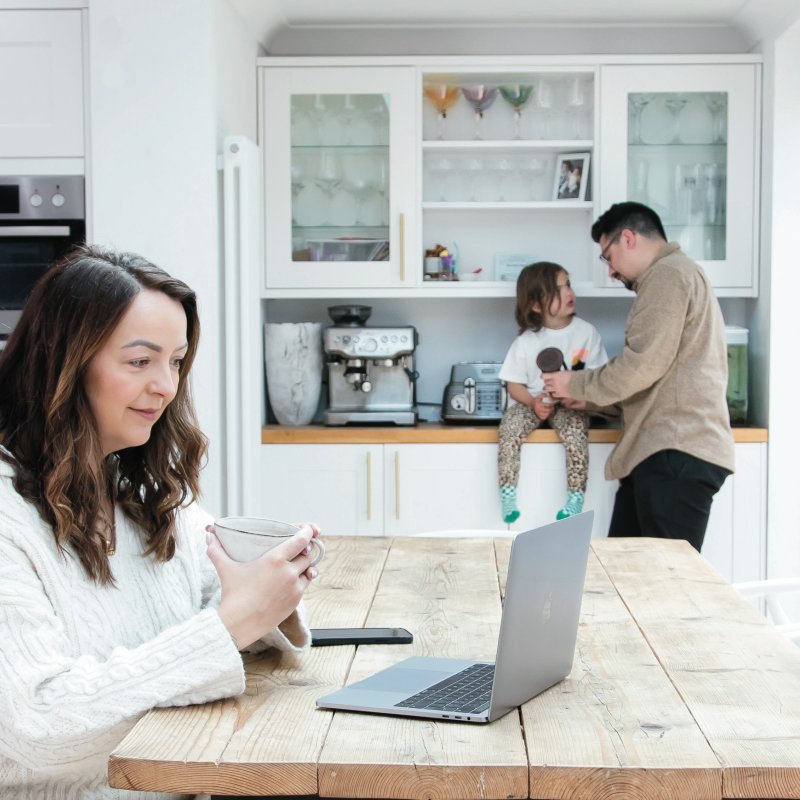 Education MA student working at home