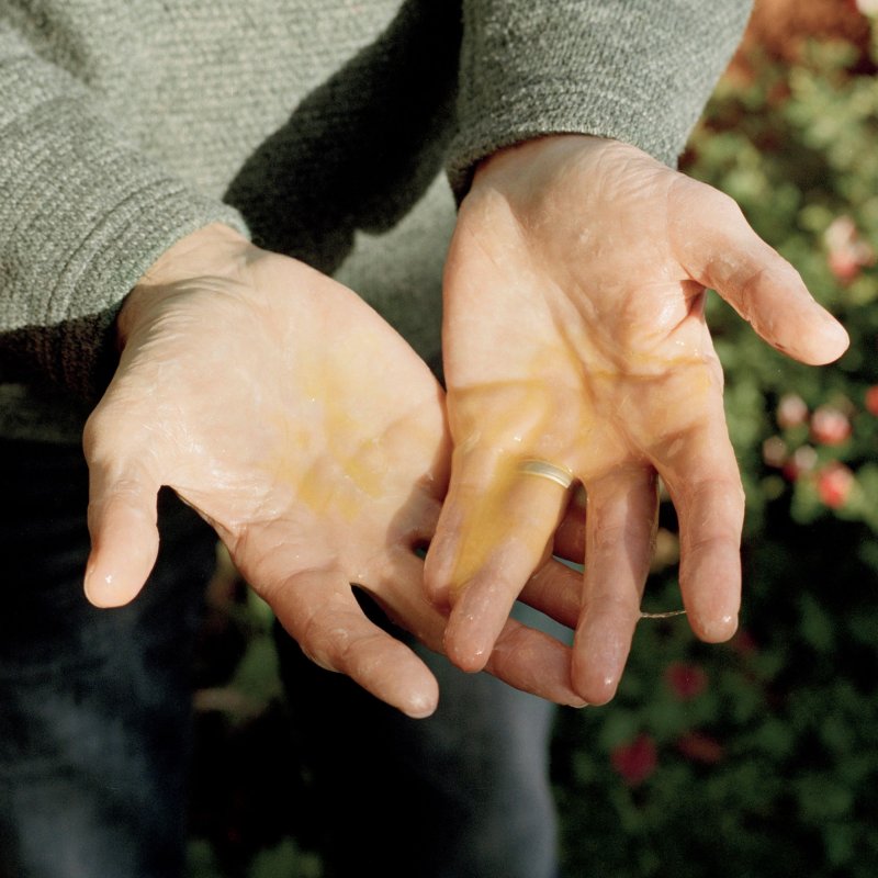 Photography: Hands with a liquid spilled on them