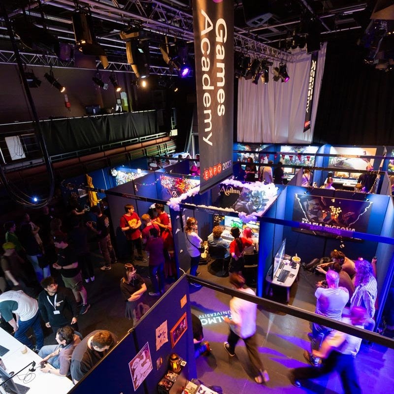 aerial view of the exhibition space at the Games Expo