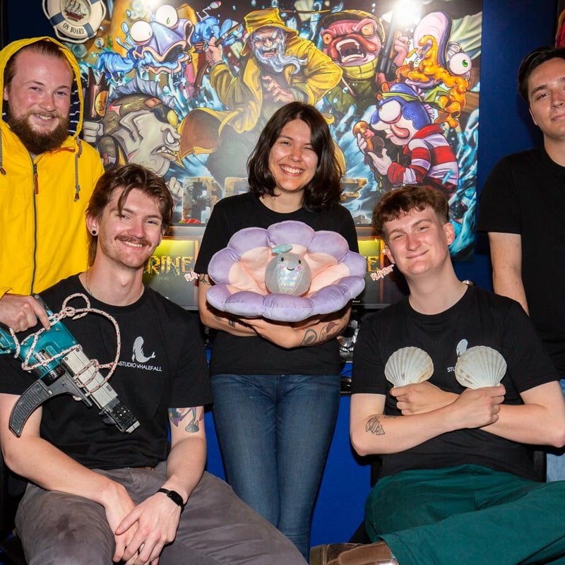 A group of Falmouth University students at the Games Expo