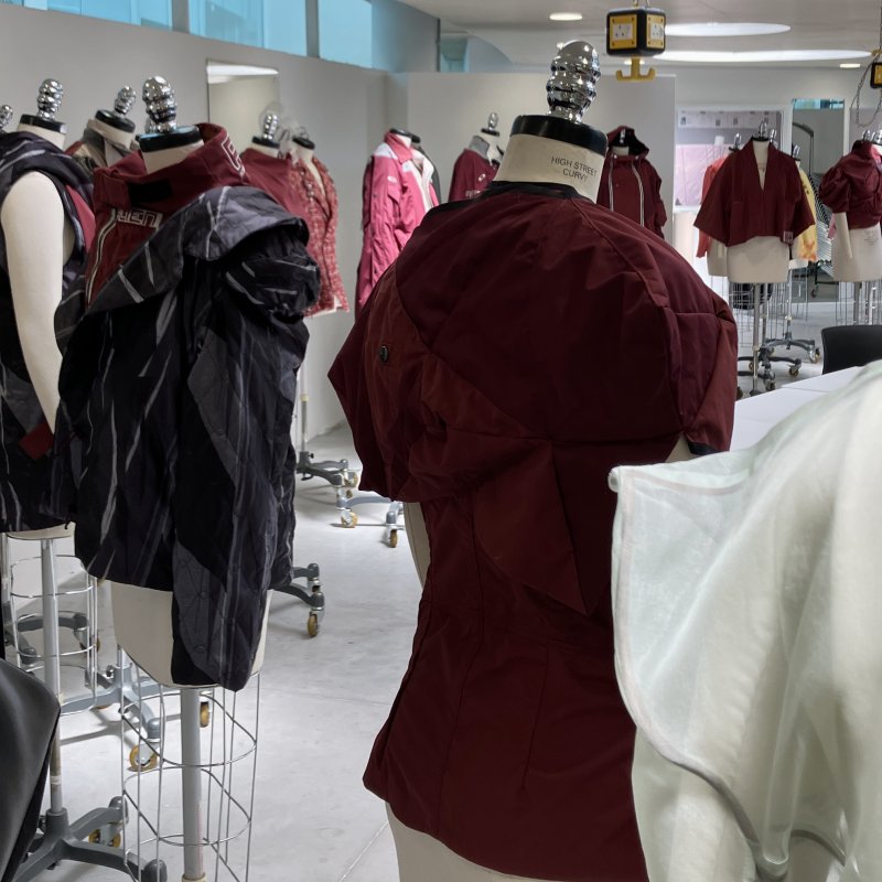 A range of jackets on mannequins