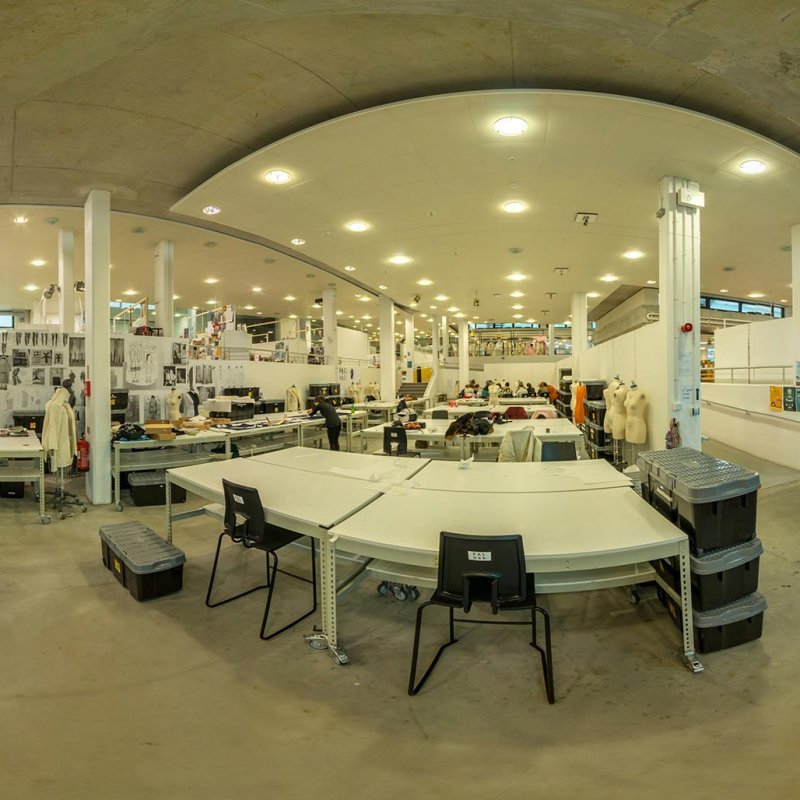Interior view of The Fashion & Textiles Institute at Falmouth University