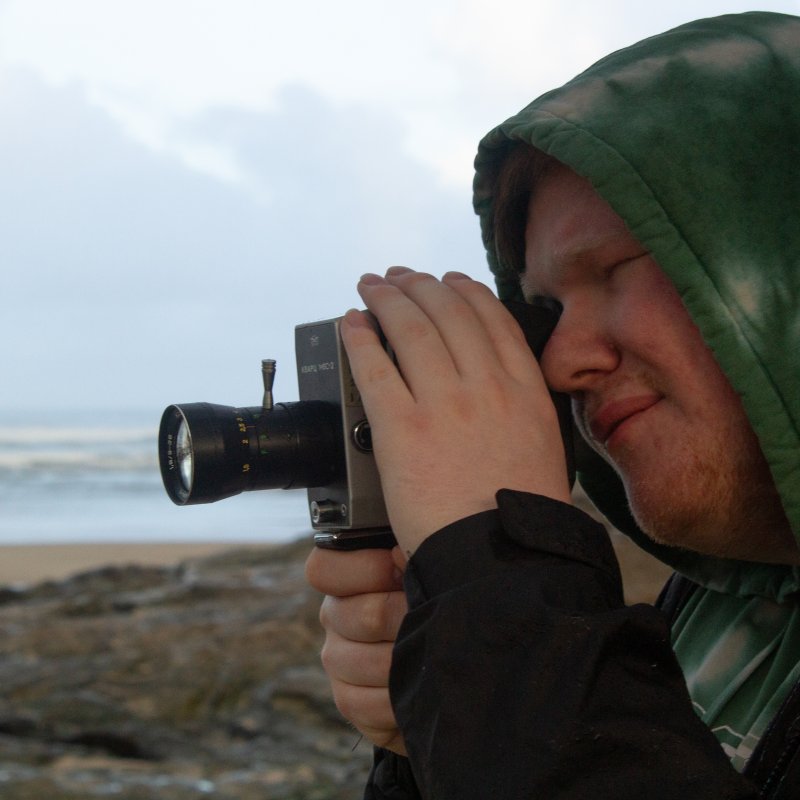 Actors on a student film set