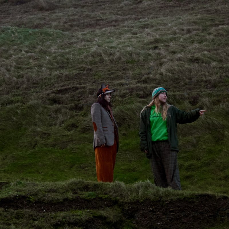 Actors on a student film set