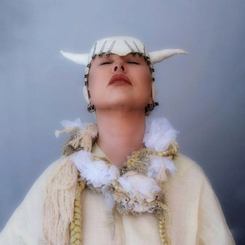 A woman in costume