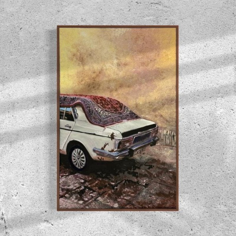 A painting of a car