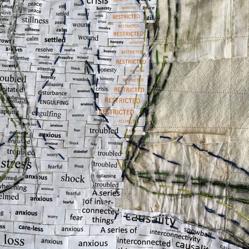 A mixed media collage