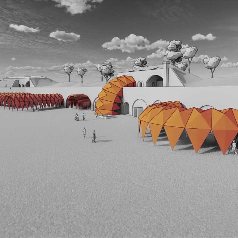 Sustainable Product Design student work depicting refugee camp