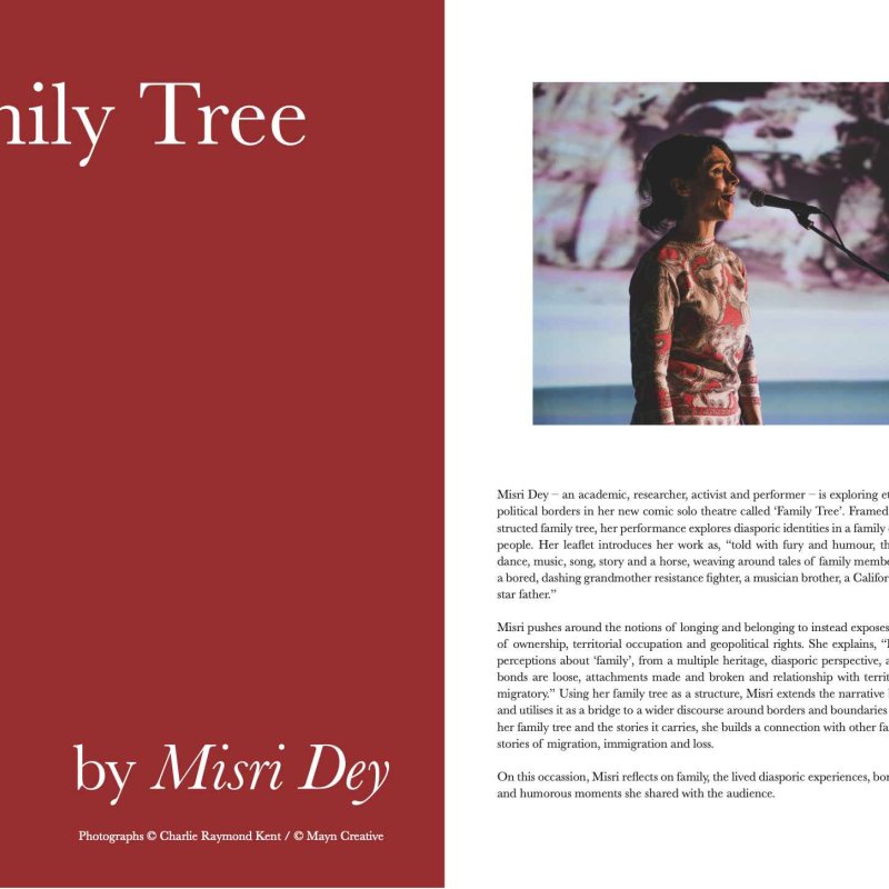 Poster with a description of Family Tree by Misri Dey