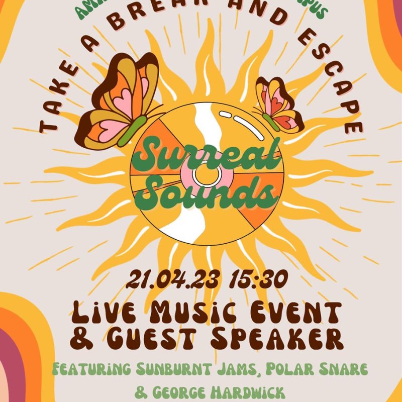 Event poster with the title 'Surreal Sounds'