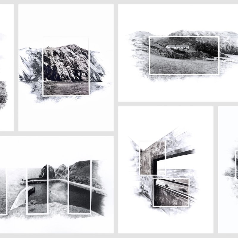 Pencil drawings of locations around Cornwall