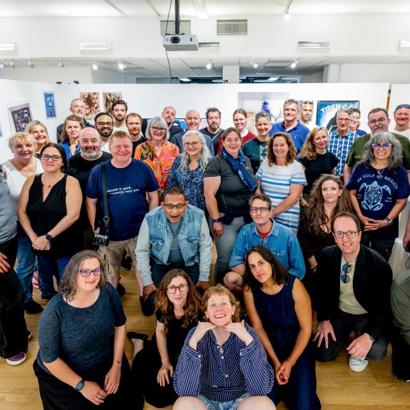 Students and staff from Falmouth University's Photography MA (Online) at the Landings exhibition