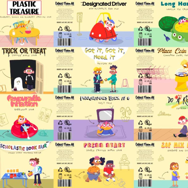 Beer can labels