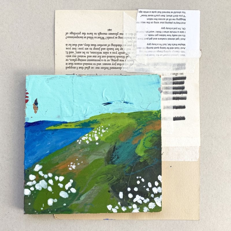 Naomi Batt's painting on book pages