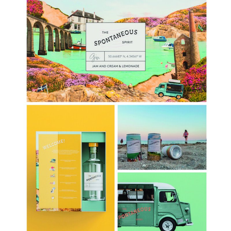 Graphic Design work depicting canned cocktail marketing