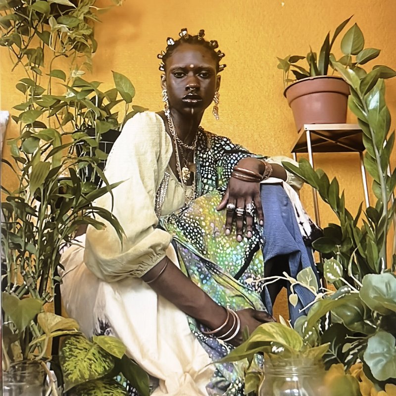 A model in a garden
