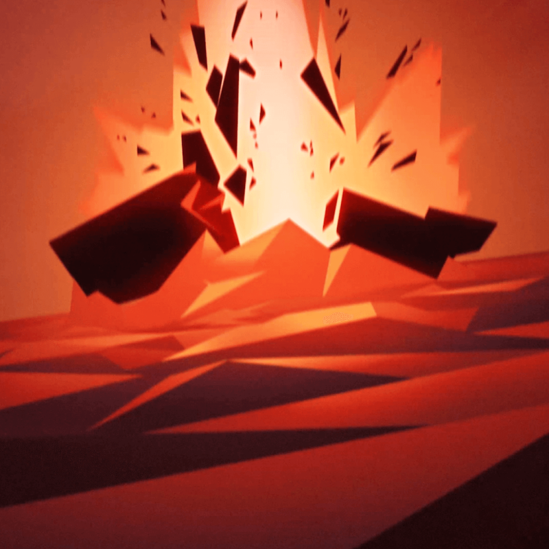 Still from short animation Middle Watch: an explosion over the sea