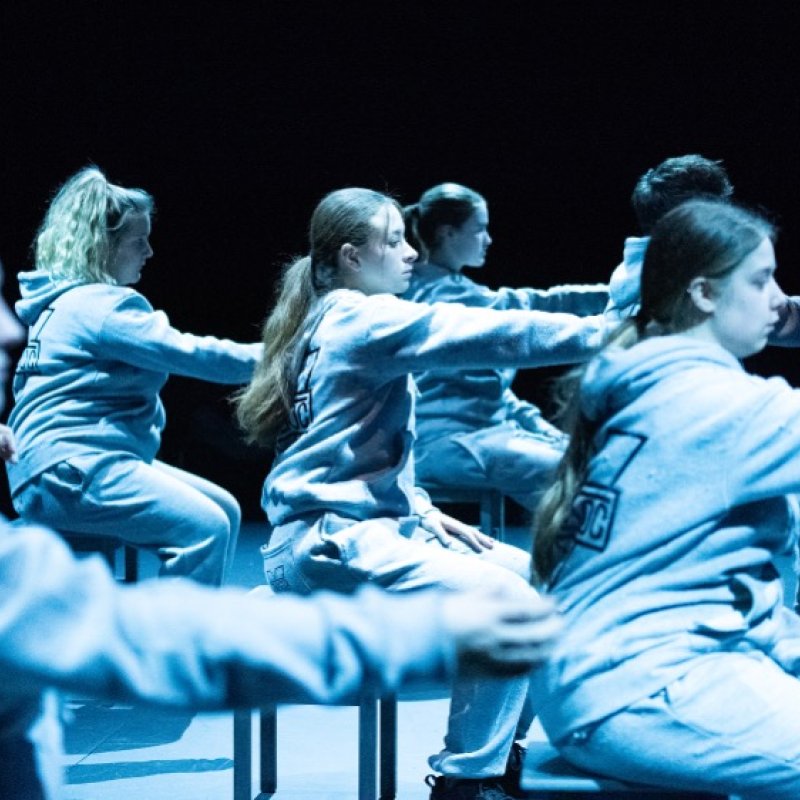 Acting students in performance