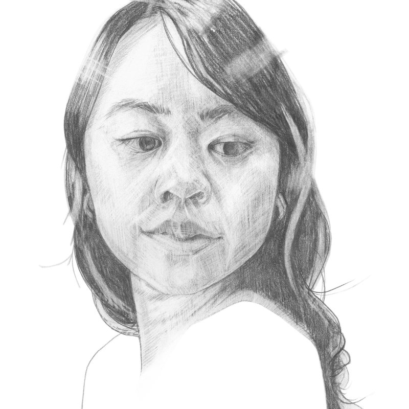A drawing of a woman 